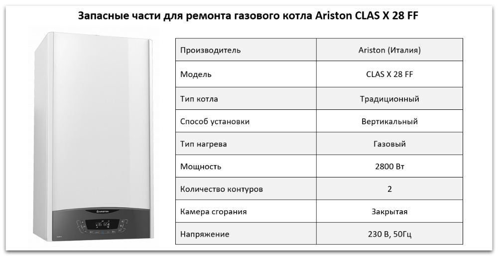 Купить запчасти Ariston CLAS X 28 FF в Кургане