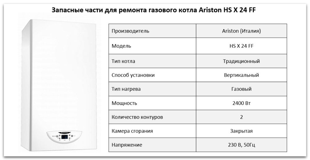Купить запчасти Ariston HS X 24 FF в Кургане