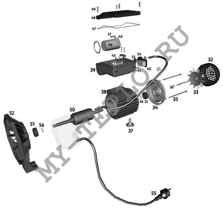 Запчасти Джамбо 60/35 П-24 - схема разборки электродвигателя